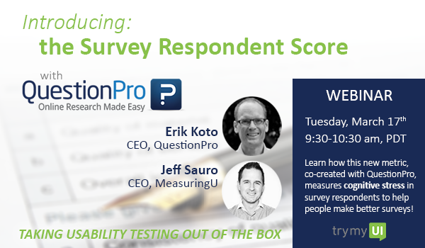 The SRS (Survey Respondent Score) webinar