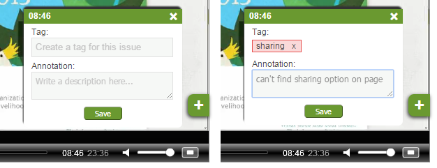 Screenshots of Annotation UI