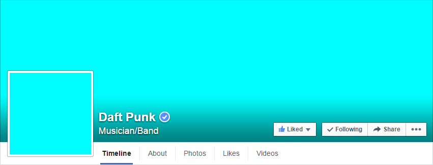 DaftPunk's all-turquoise Facebook profile