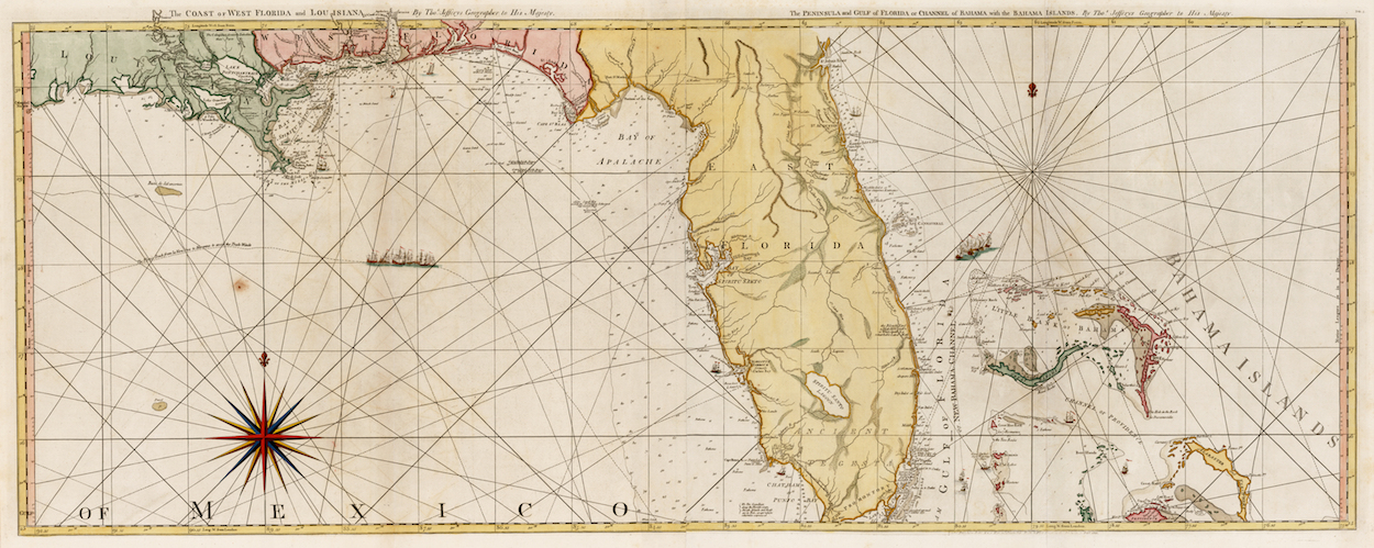 Old map of Florida Gulf region