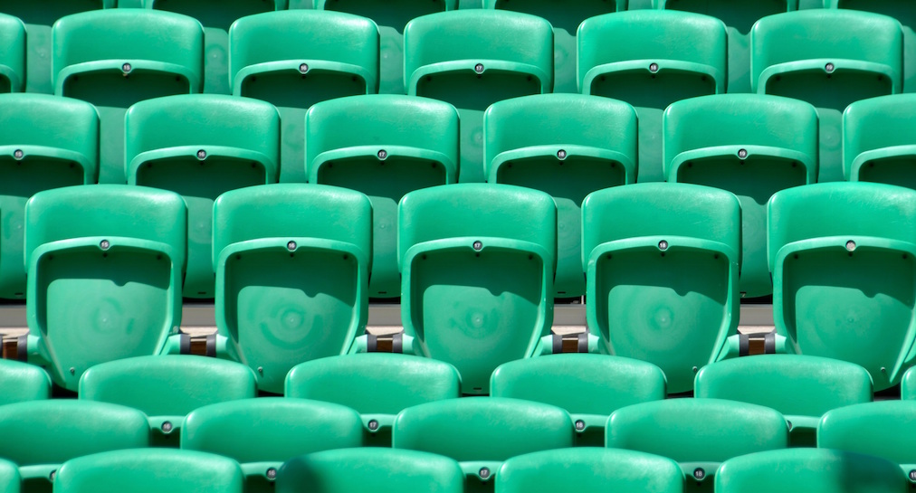 Patterns in chairs at a stadium