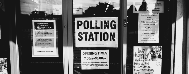 A polling station on election day