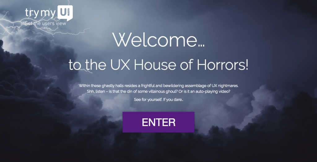 UX House of Horrors entry page