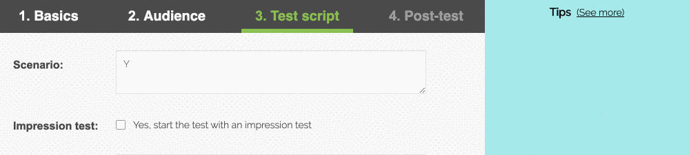 writing the scenario and enabling an impression test for your remote usability