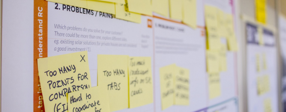 ux research approaches blog header sticky notes