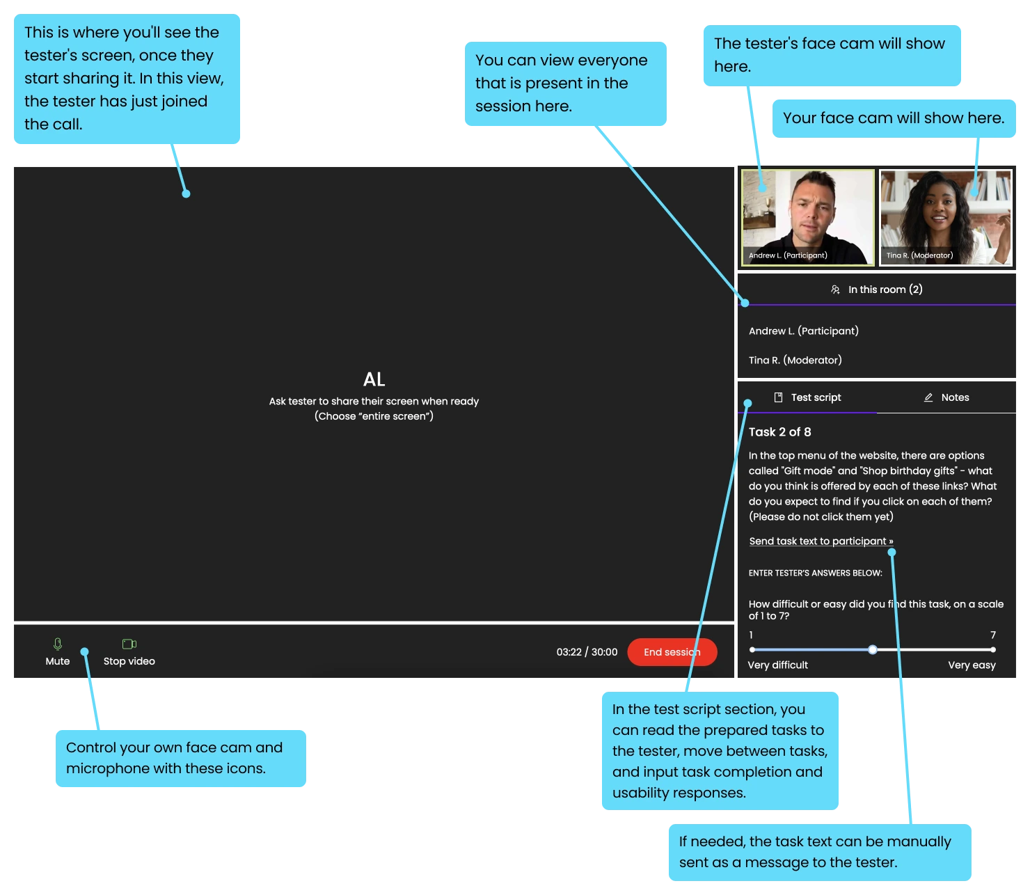 Tips for the start of your moderated user test