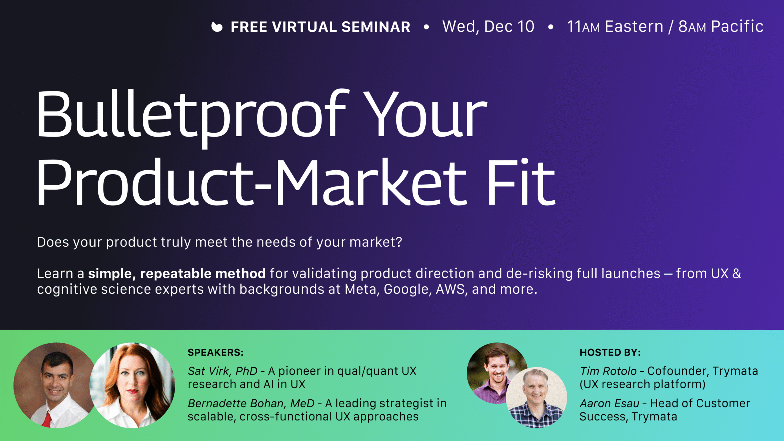 Free virtual seminar: Bulletproof your product-market fit